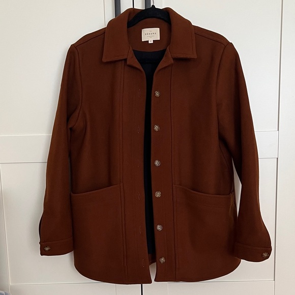 Sezane Will Jacket in Chestnut Wool - Picture 1 of 5